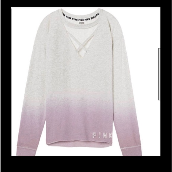 VS PINK CAMPUS PULLOVER STRAPPY FRONT CREW TUNIC SZ LG RARE - Picture 2 of 7